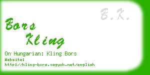 bors kling business card